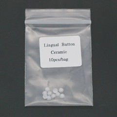 US 100Pcs Ortho Lingual Buttons Dental Ceramic/Metal, Bondable, Round Mesh Base