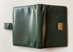 Gold Pfeil Organizer Wallet Notebook Filofax Pocket Size Green Leather/ Krause