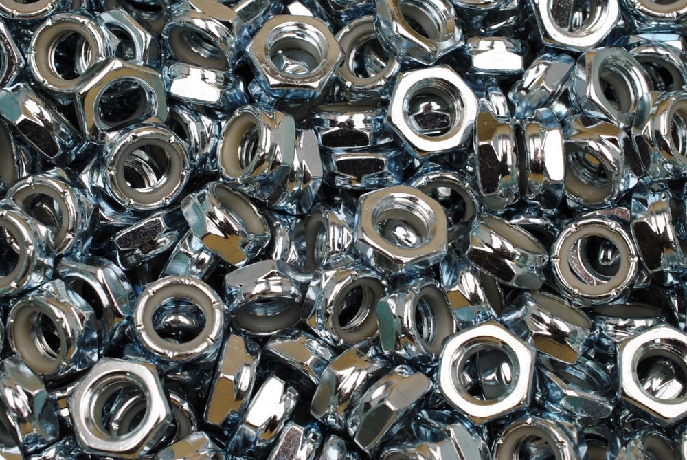 (100) Nyloc Jam Nuts 5/8-11 x 15/16 Zinc Plated Nylock Hex Locking Nut