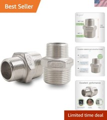 Versatile Hex Nipple Connector NPT 1″ to NPT 3/4″ Male Thread Reducer – Set of 2