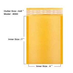 50pcs CoolPKG #000 4×8″ Small Kraft Gold Bubble Mailer Shipping Envelope 4*8