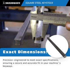 Sandbaggy 1/2″ x 12″ Square Steel Key Stock – Exact Dimensions – Clean Cut Ends