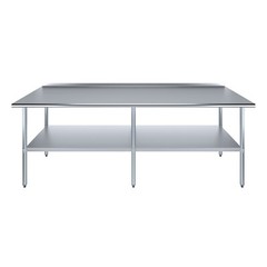 30 in. x 96 in. Stainless Steel Work Table with 1.5 in. Backsplash