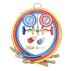 3-Way AC Manifold Gauges Set with 3 x 4FT Hoses for R22 R134A R410 – Complete