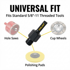 5/8 inch 11 Arbor Adapter Core Drill Bit Grinder Polishing Backer 3/8 Shank