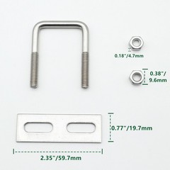 QYIMLI Stainless Steel Square U Bolt Clamp, Square Tube Clamps with Nut and P…