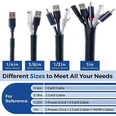 100 Ft. 1/4″ Split Wire Loom Conduit Polyethylene Tubing Black Color Sleeve Tube