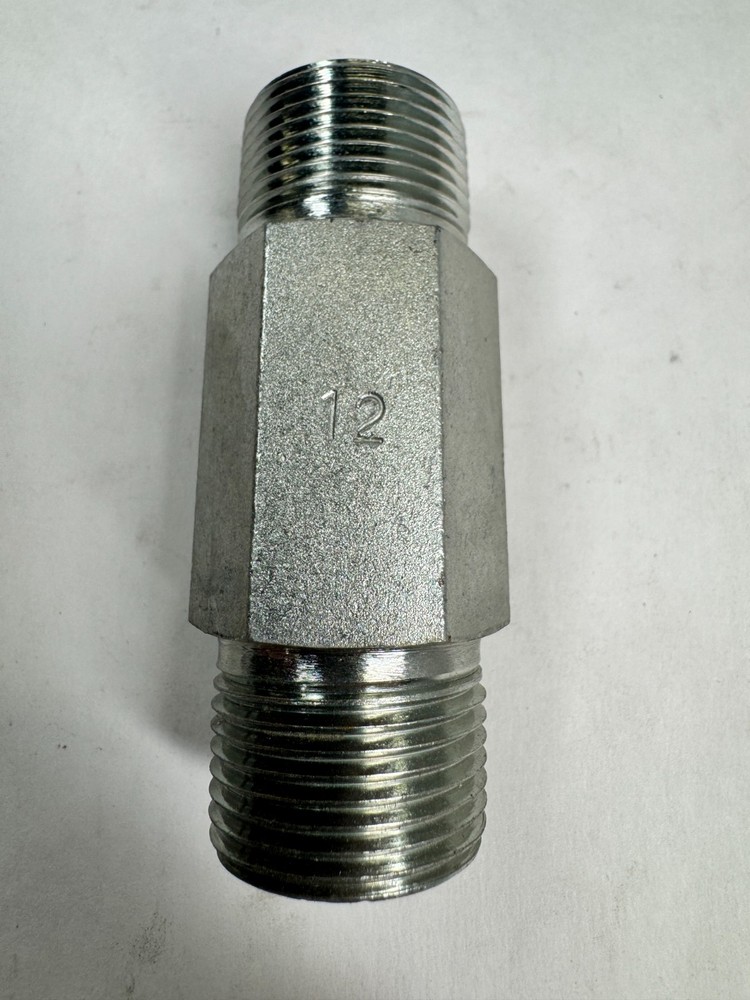 HEX NIPPLE 3/4″ Male NPT Thread x 3″ Long, Plated