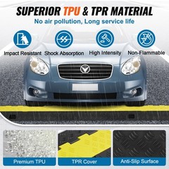 VEVOR 2Channel Speed Bump Cable Protector Ramp 1T Load TPU Wire Cable Cord Guard