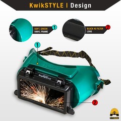 KwikSafety EAGLE EYES Welding Goggles ANSI Anti Fog Flip-Up #5 Lens + #10 Lens