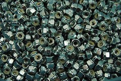 (700) Nyloc 1/4-20 Hex Locking Nuts Coarse Zinc Plated Nylock