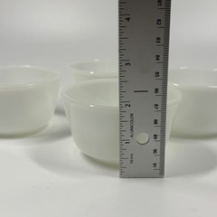 Vintage Anchor Hocking #453 Milk Glass Ramekin Custard Bowls Set of 4