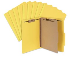 10 Blue Summit Supplies Classification Folders, 1-Divider, Letter Yellow