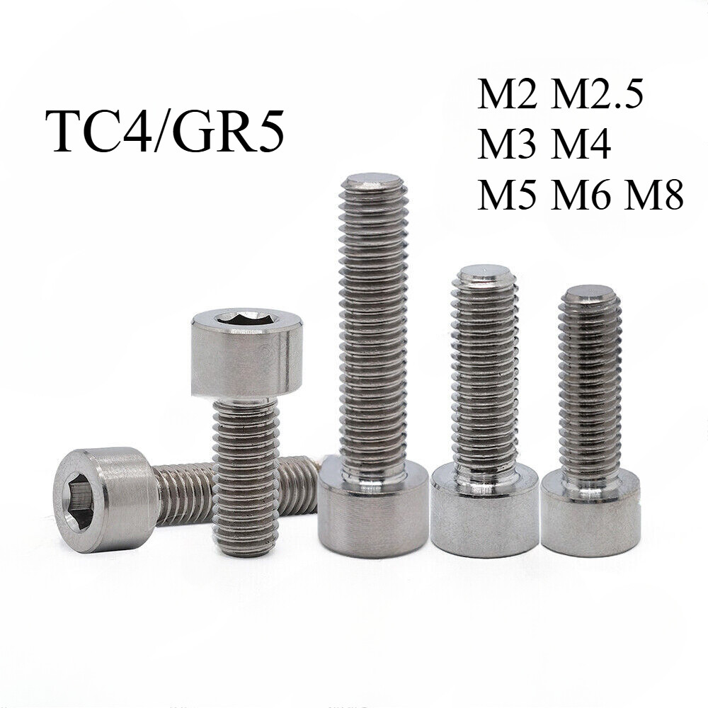 GR5 Titanium Allen Hex Socket Bolts Cap Head Screws M2 M2.5 M3 M4 M5 M6 M8
