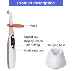 Dental Wireless LED Curing Light 1 Second Resin Cure Fast Curing Lamp 2200mw/cm2