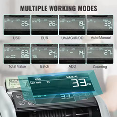 Money Counter 1000pcs/min Cash Bill Counter UV MG IR DD Counterfeit Detect