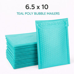 Teal Poly Bubble Mailers 6.5×10 Padded Self Seal Shipping Envelopes