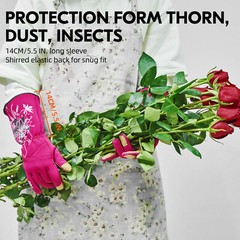 Vgo 1Pair Synthetic Leather Gardening Gloves, Washable Work Gloves (SL7445)