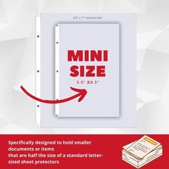 Clear Mini Sheet Protectors for 5.5 x 8.5 Inches – 200 Pack, Top Loading,