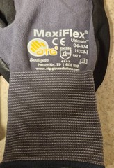 Lot of 6 MaxiFlex Nitrile Coated Grey Black Work Gloves XXL (11) extra dexterity