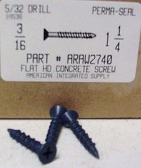 3/16X1-1/4 FLAT HEAD PHILLIPS CONCRETE SCREWS (300)