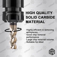 3 Flute 1/2″ Carbide End Mill – .030 Corner Radius Mill- ZRN Coated for Aluminum