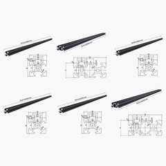 4/5/10PCS 23.6-78.7 in T-Slot Aluminum Extrusion Linear Rail, Anodized 2020-4040