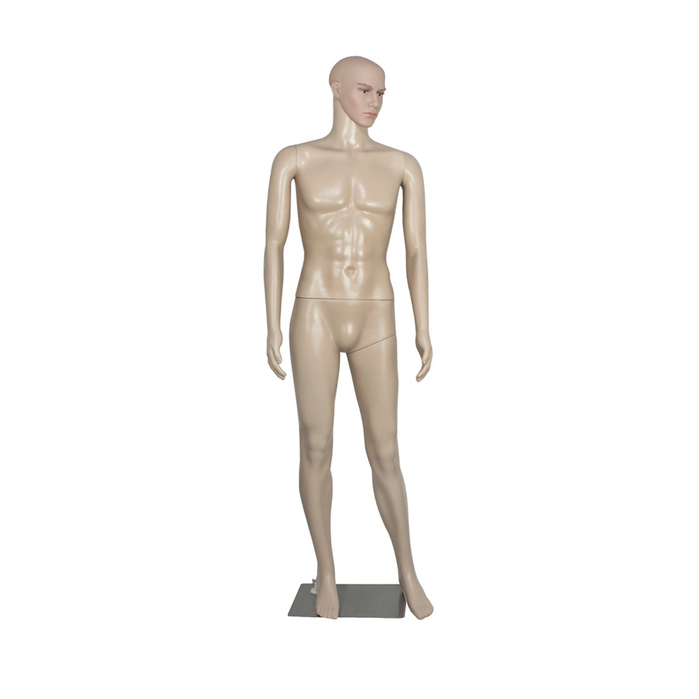 72″H Male Mannequin Full Body PP Realistic Display Head Turns Dress Form w/Base