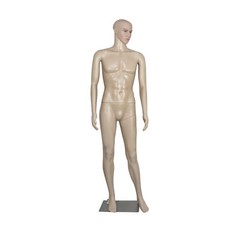 72″H Male Mannequin Full Body PP Realistic Display Head Turns Dress Form w/Base