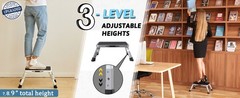 3 Levels Adjustable Folding Step Stools for Adults, Sturdy Metal RV Step, Safer