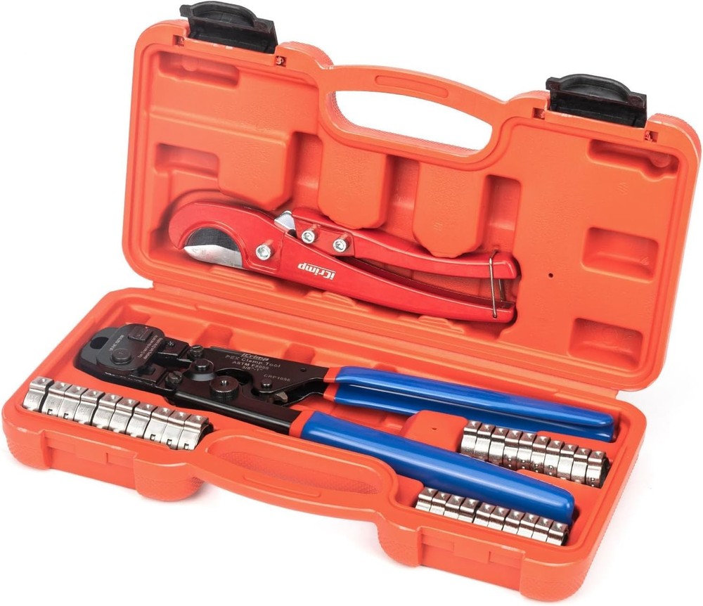 PEX Clamp Tool Kit PEX Ring Crimping & Removal 33pc for 3/8 1/2 3/4 1 inch