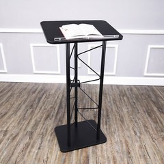 Truss Metal and Wood Podium 25X16X47 Tall Church Pulpit Lectern with Cup Holder