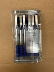 TUL Gel Pens Retractable Medium Point 0.7 mm Gray Barrel Blue Ink Pack of 12