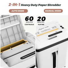 QUIETLEMON 150-Sheet Auto Feed Paper Shredder 20L Micro Cut P-5 For Office Home