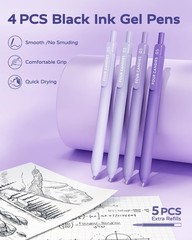 Four Candies Aesthetic Purple School Supplies Kit with Case for Girls Back to