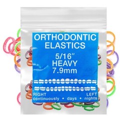 Heavy Neon Latex Orthodontic Elastic Bands 100 Count Dental Rubber 5/16 Inch New