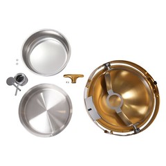 Gold Round Roll-Top Chafing Dish Set Commercial Stainless Steel Buffet Warmer