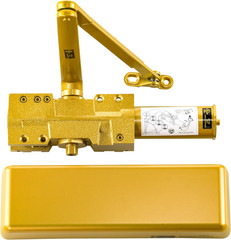 Satin Brass Heavy Duty Designer Door Closer – UL Fire Rated, Grade 1