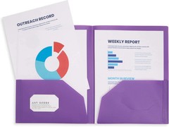 Blue Summit Supplies-Multicolor Two Pocket Plastic Folders-6 Pack