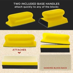Dura-Gold 12-Piece Contoured 4″ Hand Sanding Block Set, 40 Hook & Loop Sandpaper