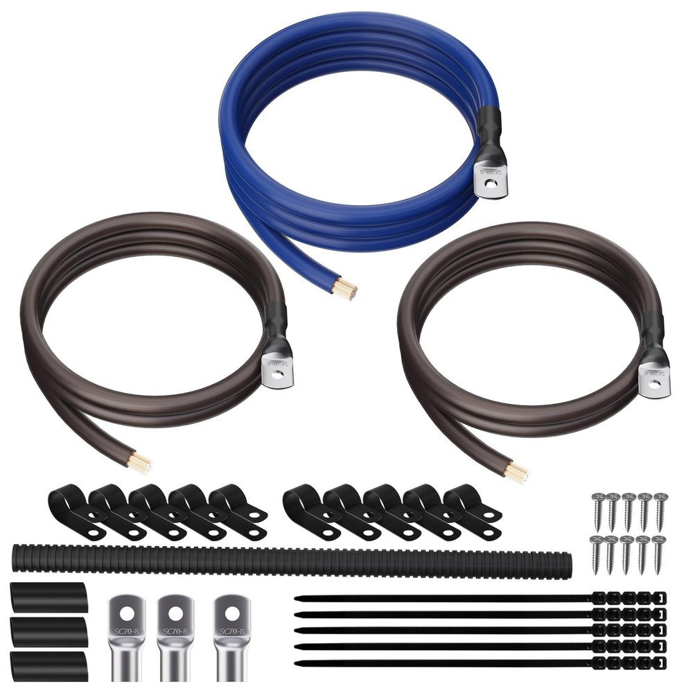 Big 3 Upgrade Electrical Wiring Kit, True Spec Oversized 1/0 AWG Gauge CCA Am…
