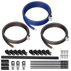 Big 3 Upgrade Electrical Wiring Kit, True Spec Oversized 1/0 AWG Gauge CCA Am…