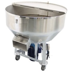 200KG/440LBS Stainless Feed Mixer Granular Plastic Mixer Machine W/Wheel 220V