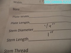 QTY=4: 1-1/2″ OD X 1-1/2″ W TWIN WHEEL CASTER STEM 1″ L X 1/4″ D
