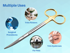 Scissors Surgical 5.5″ Curved Gold Plated Handle Tungsten Carbide ARTMAN