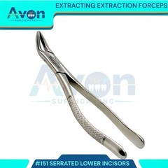 DENTAL TOOTH EXTRACTING FORCEPS #151 WITH SERRATED JAW DENTAL INSTRUMENT GERMAN
