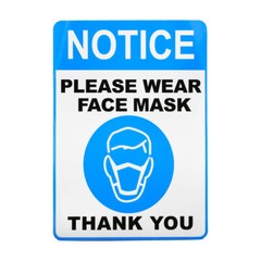 150 Pack – Face Mask Required Sticker Sign – Mask Mandate Compliance Decal
