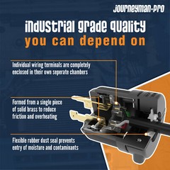 MALE L14-30P 220 POWER CORD END 4-PRONG TWIST LOCK GENERATOR PLUG 30A 125/250V