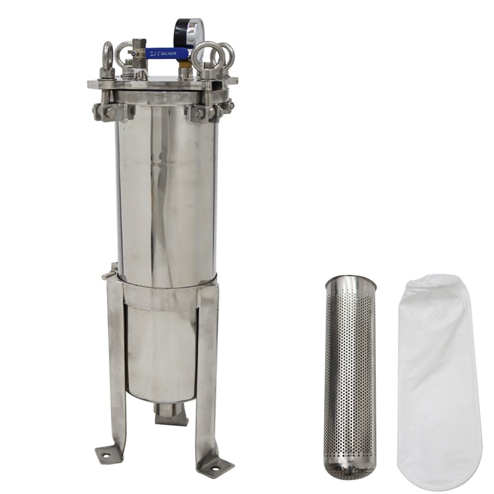 Stainless Steel #4 Bag Filter Housing Fluid Filtration Equipment 1″ NPT In/Out