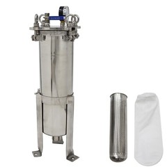 Stainless Steel #4 Bag Filter Housing Fluid Filtration Equipment 1″ NPT In/Out